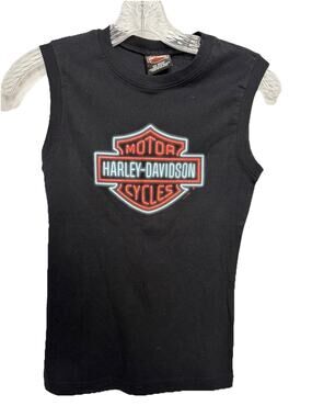 Harley Davidson Neon Lights Black Tank Top Las Vegas Small